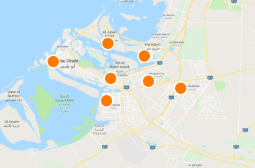 Activities on map, Abu Dhabi
