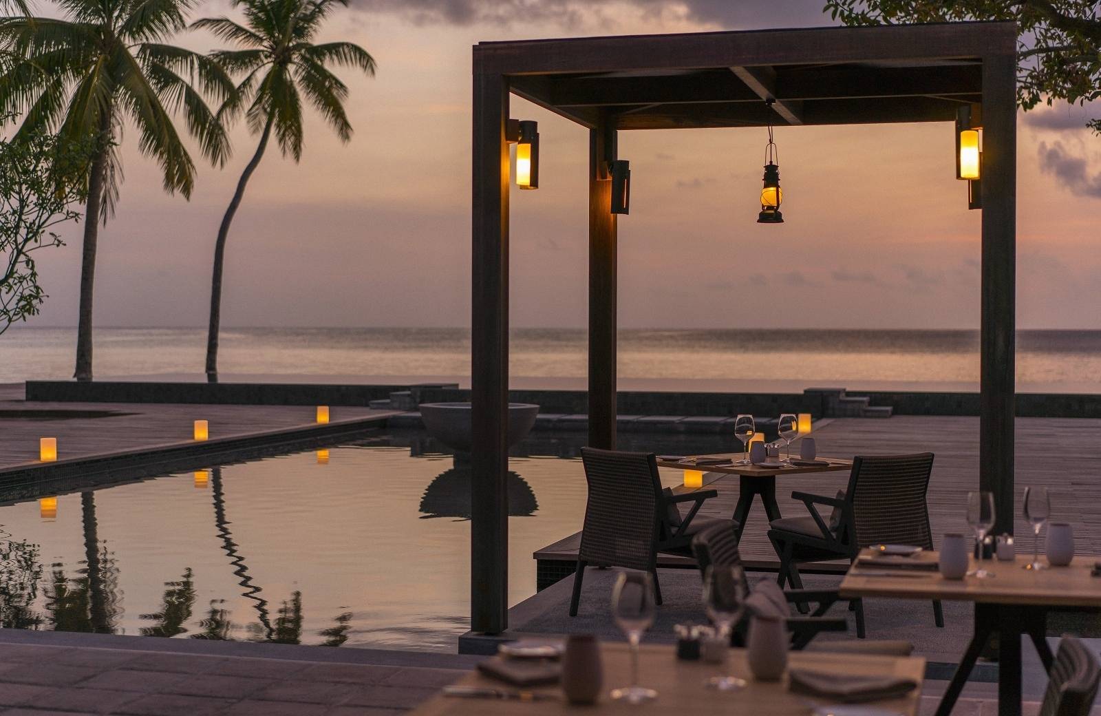 Romantic beach hotel Four Seasons Resort Seychelles at Desroches Island